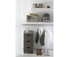 Rotho 11166801100 Cesta Country Effetto Rattan in plastica (PP), Contenitore di Design, Formato A4+, capienza ca. 28 l, ca. 43 x 33 x 21,5 cm, Bianco