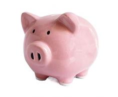 KOHIENWO Salvadanaio maialino classico carino con monete in ceramica salvadanaio,fa perfetto,decorazioni per cameretta, ricordo o salvadanaio di risparmio per bambini(Rosa,M)