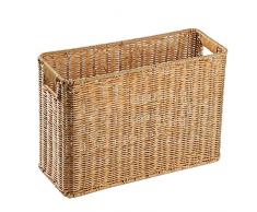 Cestino portariviste Tessuto Cestino portaoggetti in Rattan Cestino di Finitura in Stile Giapponese per armadi Camera da Letto, Marrone Chiaro