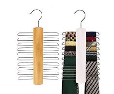 2 Pezzi Porta Cravatte, Porta Cinture, Appendino per Sciarpe, Appendini Salvaspazio Armadio, Portacravatte da Armadio, per Sciarpe, Cinture, Cravatte e Accessori (2 Colori, 11,8 * 5,9 Pollici)