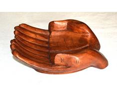 Artigianato svuota tasche doppia mano in legno 18 cm circa