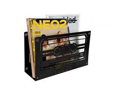 FISURA - Portariviste desing cassette. Portariviste moderno nero. Portariviste in metalo 35 x 20,4 x 11 centimetri.