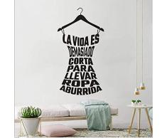 Appendiabiti Spagnolo Adesivo Lavanderia Decorazione Casa Vinile Appendiabiti Quote Adesivi Rimovibili 30 * 57Cm