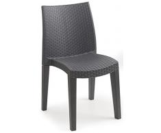 Sedia Lady Imp. - Rattan, Colore Antracite