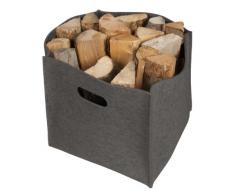Cesto in feltro, grigio, Camino cestino, legno fuoco, cestino in feltro