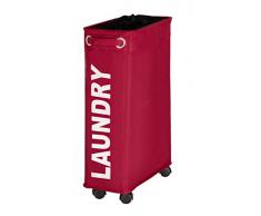 WENKO 3450114100 Portabiancheria Corno rosso - cesta della biancheria, 43 L, Poliestere, 18.5 x 60 x 40 cm, Rosso