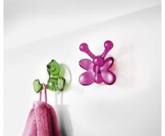 Crazy Hook - Gancio Appendiabiti a Ventosa Lisa Butterfly, 70 x 75 mm, aggancio Facile, Colore: Verde