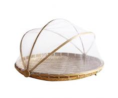 Coprivivande Food woven food serving tenda cestino vassoio frutta frutta vegetale pane cestello porta cestello da picnic allaperto rivestimento in rete Copri Torta (Color : A)