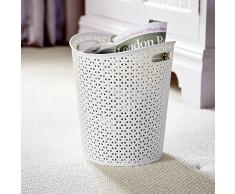 Home Curver, Cestino per la Carta, capacità 13 l, Colore Bianco, per la Cucina, l'Ufficio e la Camera da Letto
