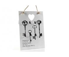 Gicos Porta Chiavi da Parete APPENDINO in Legno Home con Decorazioni 24 * 0.6 * 34 CM 8 POSTI MOG-715372