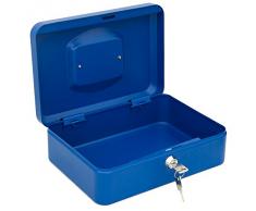 ARREGUI Elegant C9235 Cassetta di sicurezza con chiave per contare e trasportare denaro | Cassetta Portavalori in acciaio con vassoio Portamonete | Cassaforte portatile de 25 cm di larghezza | Blu