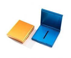 Portasigarette in Alluminio,Scatola Portasigarette in Metallo Tiene 20 Sigarette,Portasigarette Tascabile/Portasigarette/Scatola Portaoggetti per Tabacco (Oro,Blu),2 Pezzi