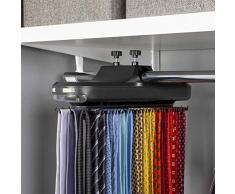 TAIPPAN - Porta-cravatta motorizzato a batteria, con luce a LED girevole, organizer per cravatte da uomo, accessori