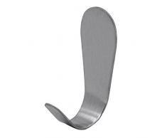 Autoadesivo Adesivo Gancio a Muro Acciaio Appeso Portello Guardaroba Parete Ganci Bagno Cucina Attaccapanni Sin Perforar, Modello:4 pezzi - 68x25mm