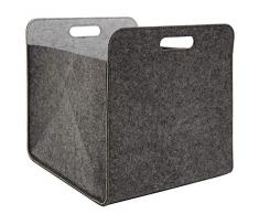 DuneDesign Scatola di Feltro 33x33x38 cm Cesto Borsa per Scaffali Ikea Kallax Grigio