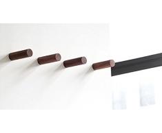 anaan One-Tenth Appendiabiti da Parete Legno Attaccapanni Muro Ganci appendi Cappotti Moderno Design Ingresso Decorazione Scandinave (Noce, Set 1x LΦ3*10cm, 1x MΦ3*8cm, 1x SΦ3*6cm)
