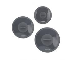 Coolinato - Set di 3 coperchi salvafreschezza in silicone, 19 cm, 21 cm, 29 cm, coperchio in silicone sostenibile per pentole, ciotole, piatti