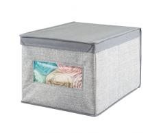 mDesign Scatola contenitore - Scatola per armadio in tessuto - Perfetto anche come contenitore per giocattoli - Pratico contenitore con coperchio