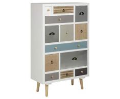 AC Design Furniture Suwen Cassettiera, Alt: 114 x L: 70 x P: 30 cm, Multicolore, Legno, 1 pz