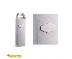 PartyDeco Scatola Portabottiglie Decorata, Bianco