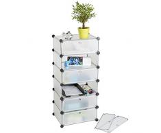 TecTake Scaffale modulare scarpiera scaffalatura mensola per scarpe con porte bianco