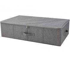iwill CREATE PRO 70 * 40 * 18cm, Scatola portaoggetti Grande Pieghevole con Coperchio, Misura Speciale per sotto Il Letto, Divano, Armadietto, Cesta Organizer per Scarpe, Grigio Scuro