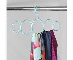 InterDesign 09003EU Classico Portasciarpe, 5 Anelli, Turchese