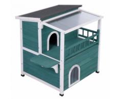 Casetta Tenda da sole - L 92 x P 71,5 x H 82,2 cm - verde / bianco