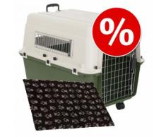 Set Trasportino Feria + Coperta per cani Vetbed® Isobed SL Paw - Misura Trasportino 4 (S) + Coperta L 75 x P 50 cm