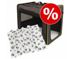 Set Trasportino First Class Basic per cani + Coperta in pile Pawty - Misura Trasportino L + Coperta L 100 x P 70 cm