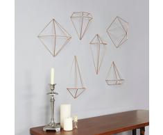 UMBRA Prisma Wall Decor. Jeu de 3 mobiles géométriques Prisma à suspendres pour décor mural. En métal cuivré. 3 différentes tailles, entre 15 et 31cm de long chacun.