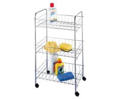 Wenko 12102100 Florenz Etagère à Roulettes Chromé