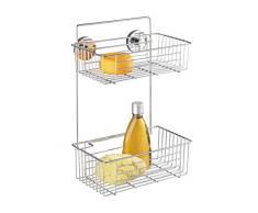 Wenko 20889100 Bari Vacuum-Loc Etagère Murale 2 Niveaux 38 x 26 x 15 cm