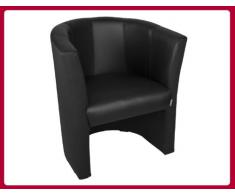 Fortisline Fauteuil cabriolet LOUISIANE mix simili cuir et tissu noir W316