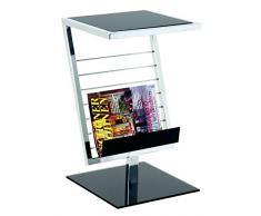 Haku Möbel 89554 Table Basse dAppoint Tube dAcier/Métal Chromé/Noir