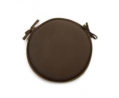 MCTISSUS - Coussin de chaise rond uni chocolat