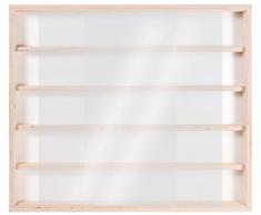 V32 - Vitrine murale 60 cm x 52 cm x 6 cm collection miniature collecteur tableau d'affichage train pion petit objet jouet enfant mini nain de jardin schtroumpf vitres en plexiglas clair meuble rangement étagère armoire placard