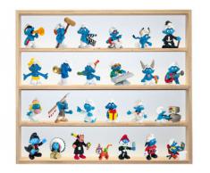 V31 - Vitrine murale 60 cm x 52 cm x 6 cm collection miniature collecteur tableau d'affichage train pion petit objet jouet enfant mini nain de jardin schtroumpf vitres en plexiglas clair meuble rangement étagère armoire placard