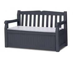 Chalet-Jardin 12-923423 Coffre Banc pour le Jardin Polypropylène Gris Anthracite 140 x 60 x 84 cm