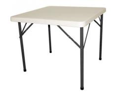 Bolero Y807 pliable Table carrée, 860 mm x 860 mm x 740 mm, blanc