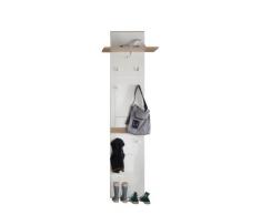 Maisonnerie 1336-442-96 Meuble d'Entrée Panneaux Chêne de San Remo Claire Blanc Ultrabrillant LxHxP 60 x 195 x 25 cm