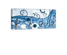 Porte-manteau avec crochets motif arbre bleu dG059 crochet porte-manteaux mural