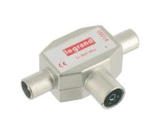 Legrand LEG91005 Répartiteur TV blindé 1 entrée femelle et 2 sorties males Diamètre 9,52