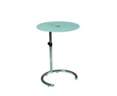 Guéridon rond en verre, Dim L450 x I450 x H450 à 600 mm -PEGANE-