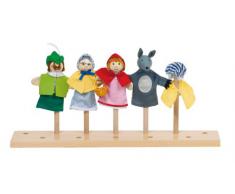 Goki - 51898 - Assortiment de 4 Marionnettes à Doigt - Le Petit Chaperon Rouge
