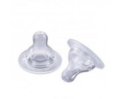 MAM Tétine anatomique - Débit X Rapide et Liquide épais - Silicone - Lot de 2 - Transparent