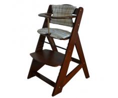 Chaise Haute en bois Ajustable Chaise bébé Escalier chaise haute BRUN HC2533-D02 Creme