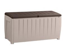 Chalet-Jardin 12-666071 Coffre de Rangement avec Assise pour le Jardin Polypropylène Beige/Taupe 124 x 55 x 62,5 cm