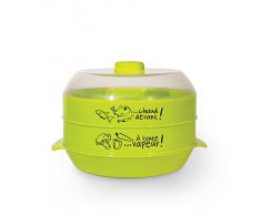 Cuisy KC2155 Cuit Vapeur avec 2 Etages Spécial micro ondes Plastique 21 x 18 cm - Coloris aléatoire