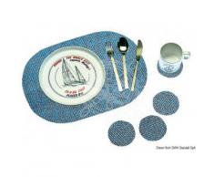 Scoot gard nappe spéciale antidérapante synthétique, Description: Service américain (4 dessous de plat + 4 dessous de verre), Variante: Sable